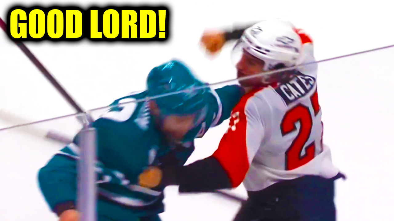 Barclay Goodrow Noah Cates Fight Trevor Zegras Hit | Sharks vs Flyers 2026 Highlights