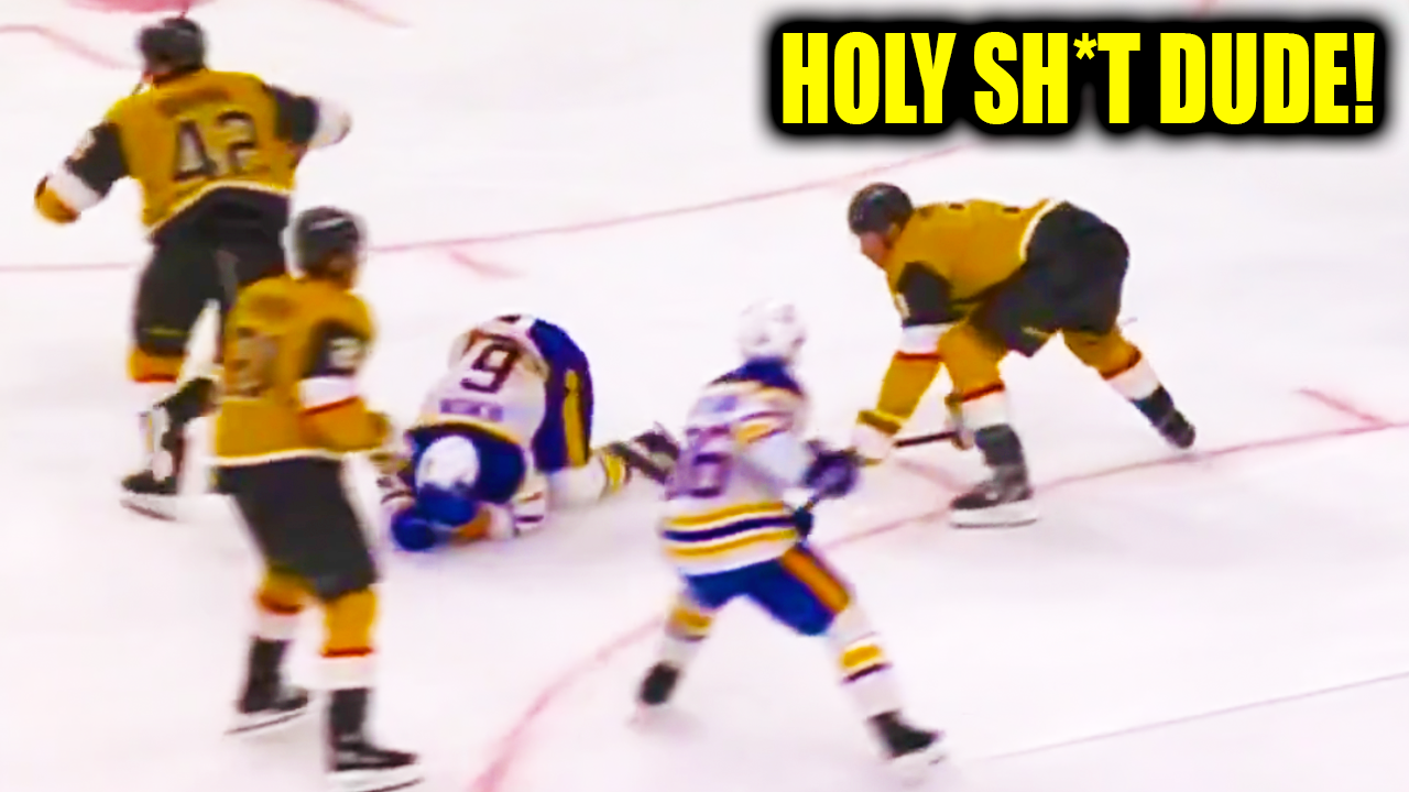 Brayden McNabb HUGE Hit on Zach Benson Fight Scrum | Golden Knights vs Sabres 2026 Highlights