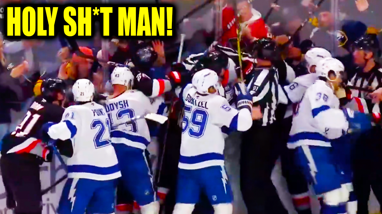 Buffalo Sabres vs Tampa Bay Lightning END OF GAME Fight Scrum | 2026 Hockey Highlights