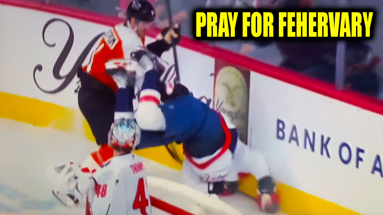 Carl Grundstrom Awkward Hit on Martin Fehervary Injury Crash into Boards | Capitals vs Flyers 2026 Highlights