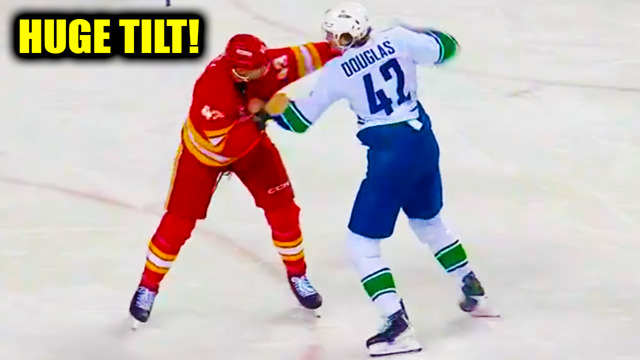Curtis Douglas Adam Klapka Fight Scrap | Vancouver Canucks vs Calgary Flames 2026 Highlights
