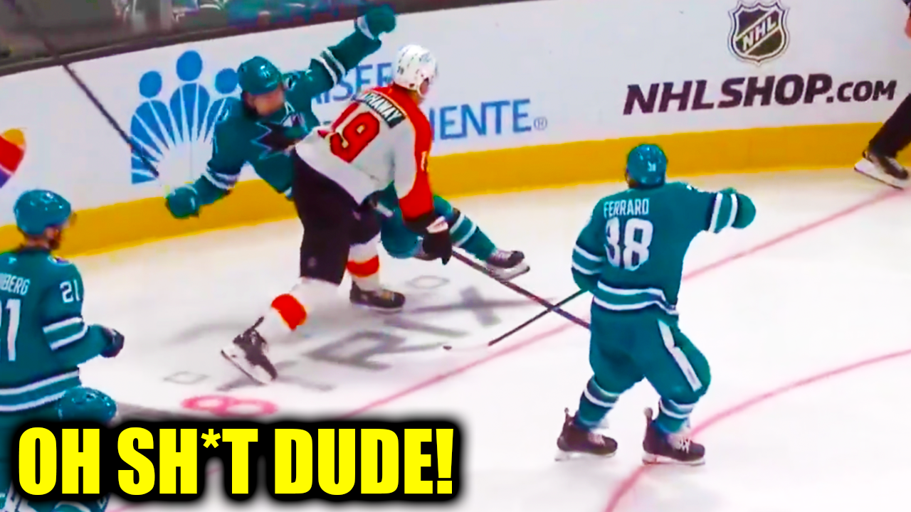 Garnet Hathaway Hit on Macklin Celebrini Starts Mario Ferraro Fight | Sharks vs Flyers 2026 Highlights