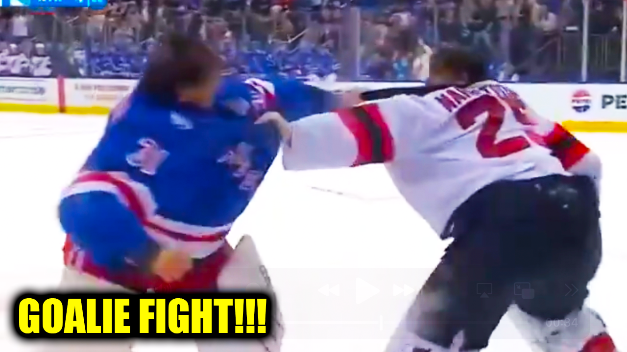 Igor Shesterkin Jacob Markstrom Goalie Fight | New York Rangers vs New Jersey Devils 2026 Highlights