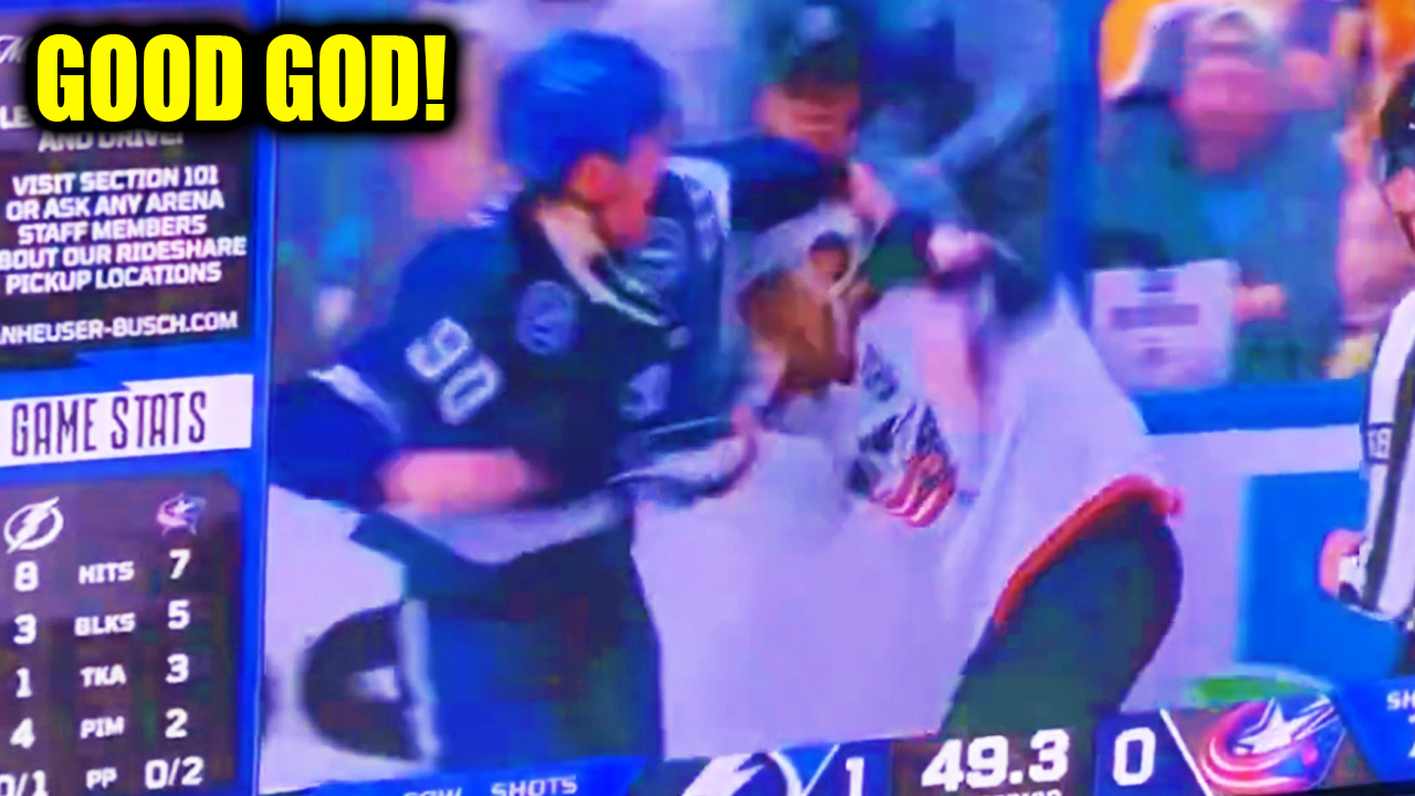 JJ Moser Cole Sillinger Fight Scrap | Columbus Blue Jackets vs Tampa Bay Lightning 2026 Highlights