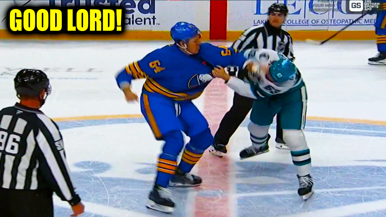 Logan Stanley Zach Ostapchuk Fight Scrap | San Jose Sharks vs Buffalo Sabres 2026 Highlights