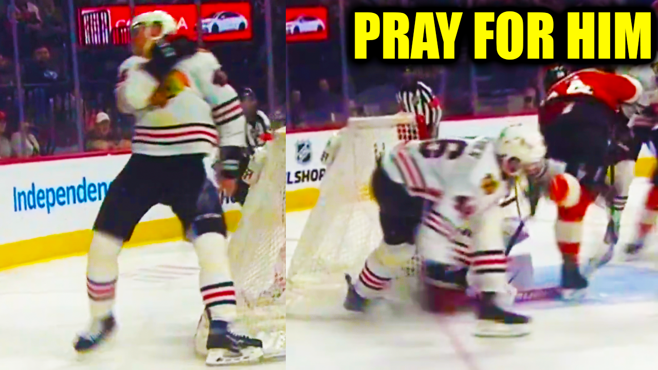 Louis Crevier Injury skate blade to the face of Nick Seeler | Blackhawks vs Flyers 2026 Highlights