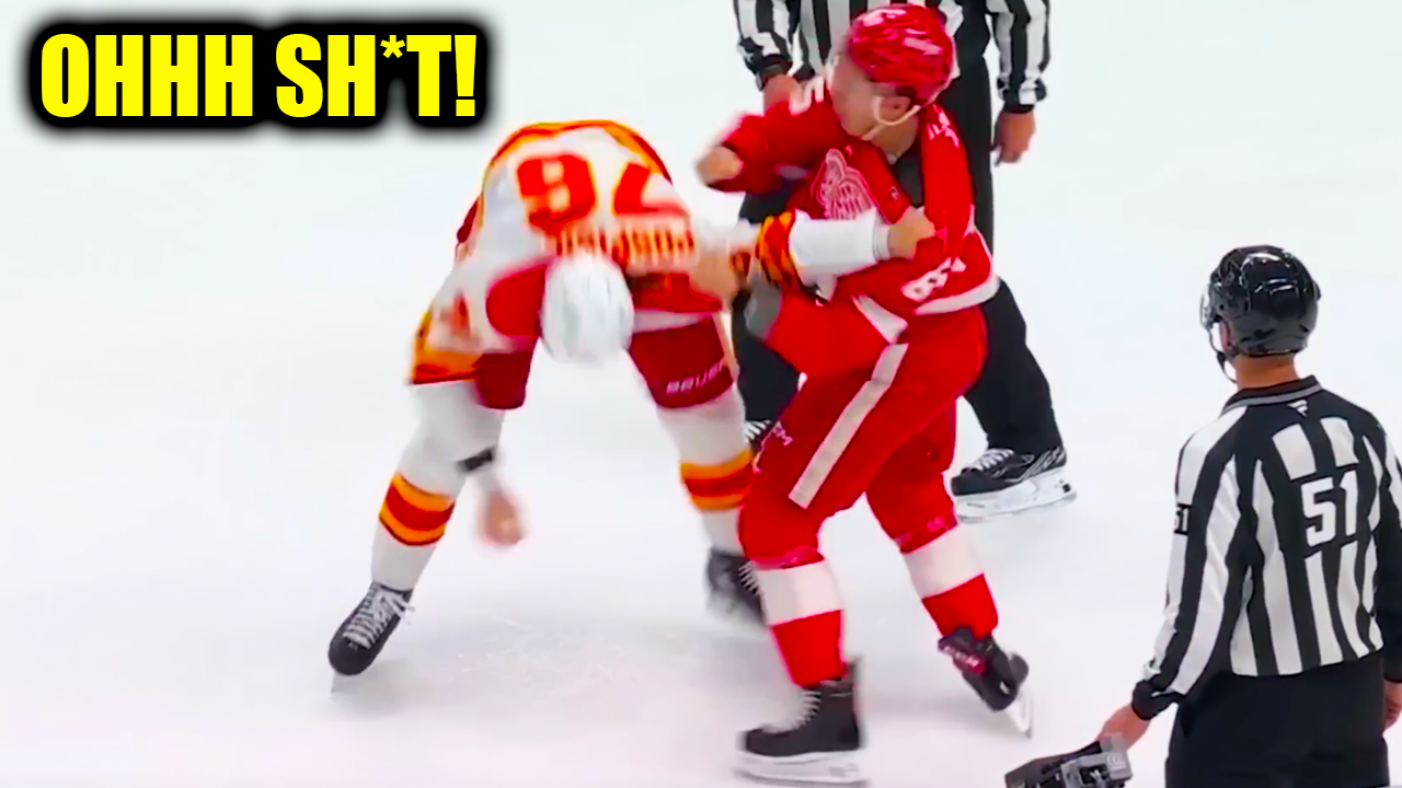 Martin Pospisil Dominik Shine Fight Scrap From Hit On Hunter Brzustewicz | Red Wings vs Flames 2026 Highlights