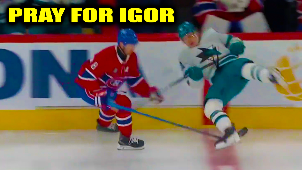 Mike Matheson Hit on Igor Chernyshov Injury | San Jose Sharks vs Montreal Canadiens 2026 Highlights