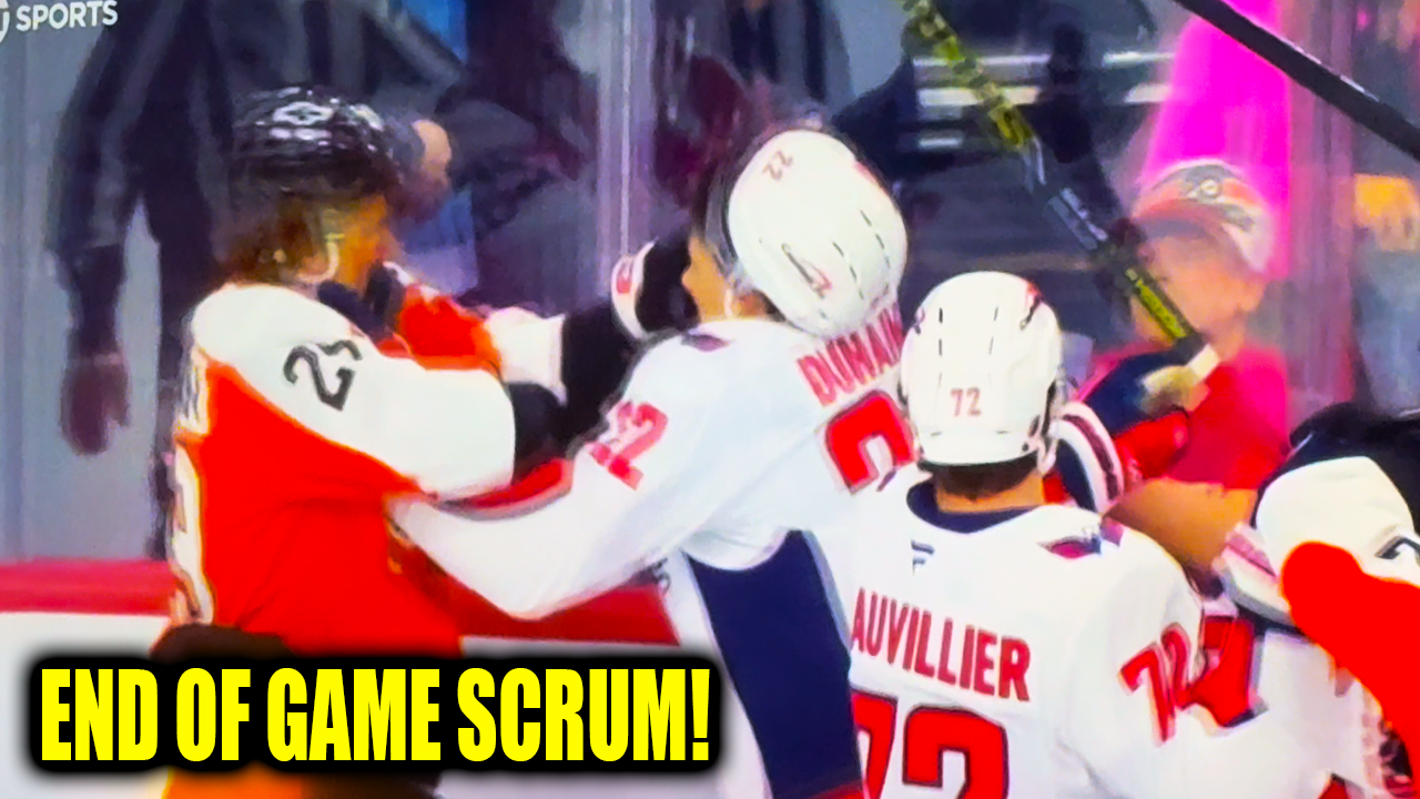 Nikita Grebenkin Brandon Duhaime Fight Scrap End of Game Scrum | Capitals vs Flyers 2026 Highlights