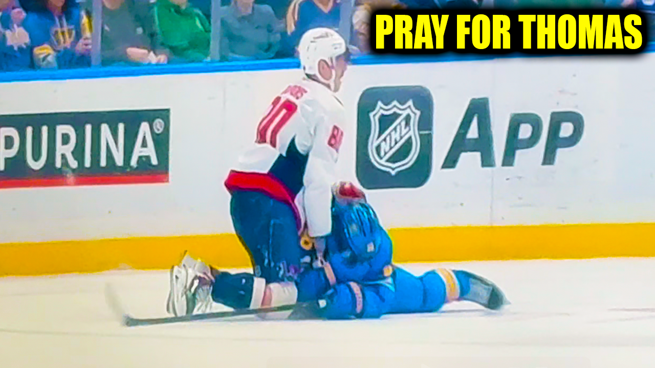 Pierre Luc Dubois Takes Down Robert Thomas Injury Intent to Injure Face First on Ice | Blues vs Capitals 2026 Highlights