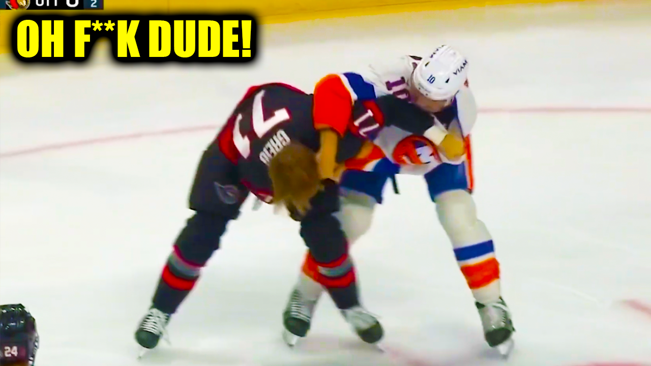 Ridly Greig Brayden Schenn Fight Scrap | Ottawa Senators vs New York Islanders 2026 Highlights