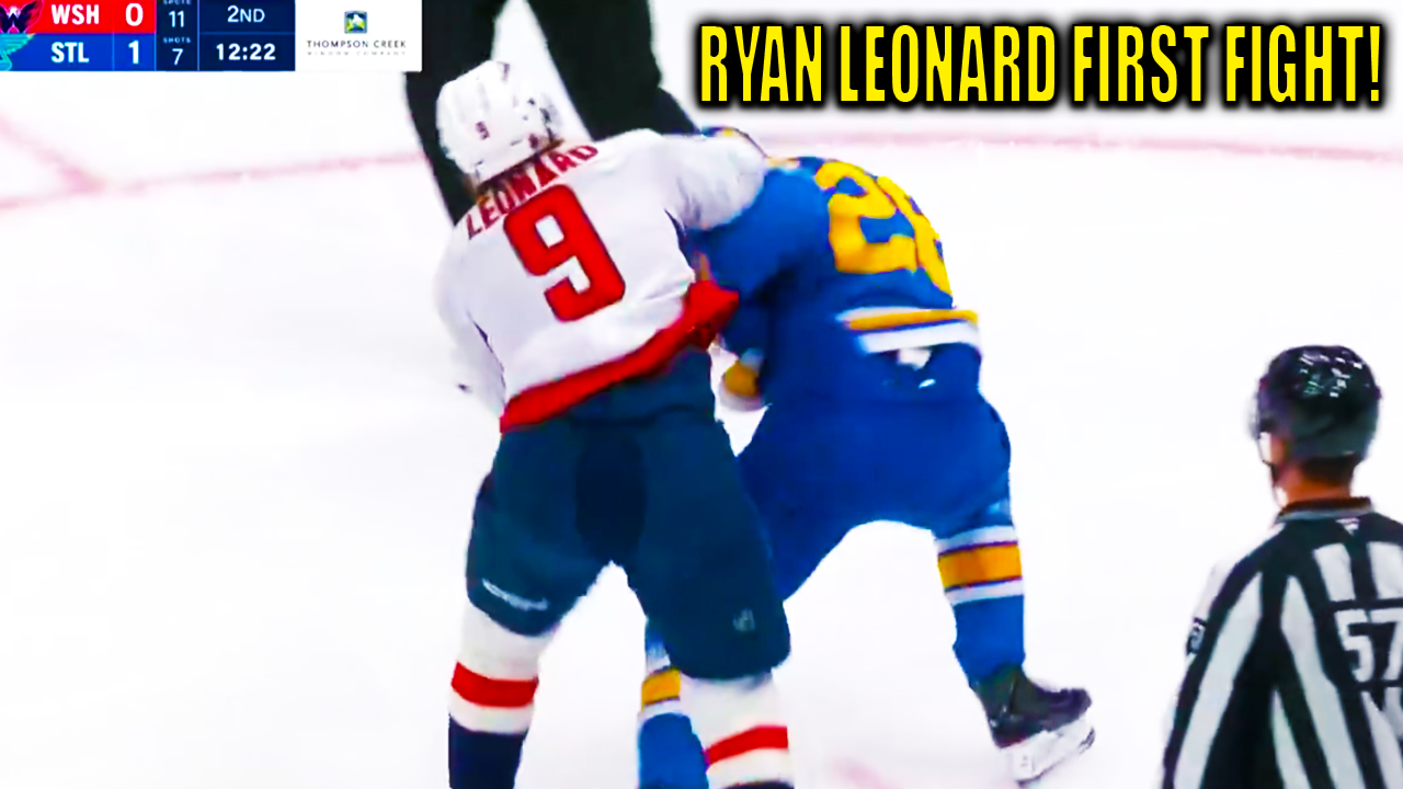 Ryan Leonard (First Fight) Otto Stenberg Fight Scrap | Washington Capitals vs St Louis Blues 2026 Highlghts
