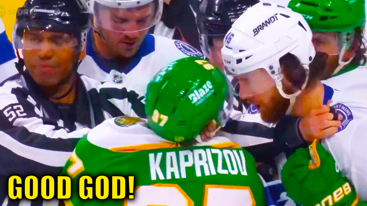 Scott Sabourin 10-minute misconduct penalty after saying something to Kirill Kaprizov | Wild vs Lightning 2026 Highlights