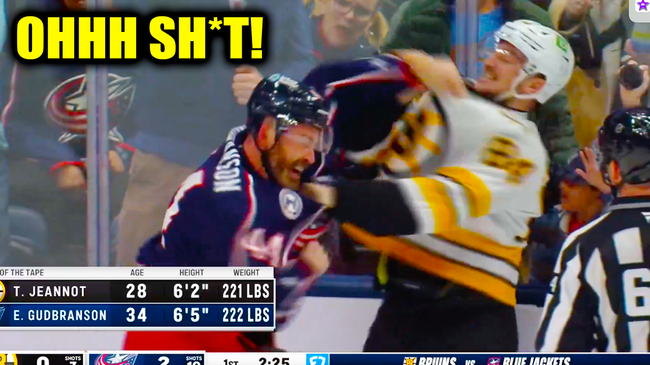 Tanner Jeannot Erik Gudbranson Fight Scrap | Columbus Blue Jackets vs Boston Bruins 2026 Highlights