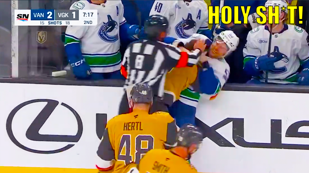 Teddy Blueger Colton Sissons Fight Scrap | Vegas Golden Knights vs Vancouver Canucks 2026 Highlights