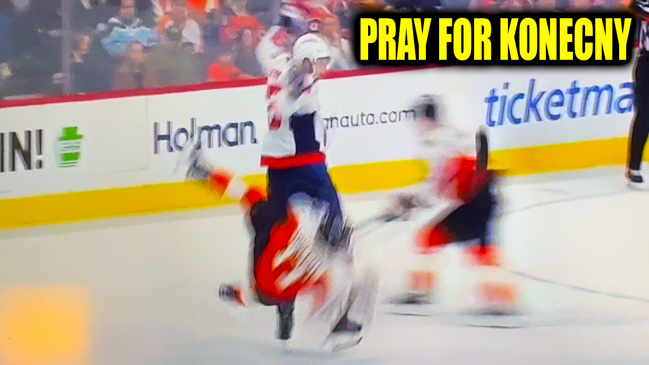 Tom Wilson HUGE Hit on Travis Konecny Injury | Washington Capitals vs Philadelphia Flyers 2026 Highlights
