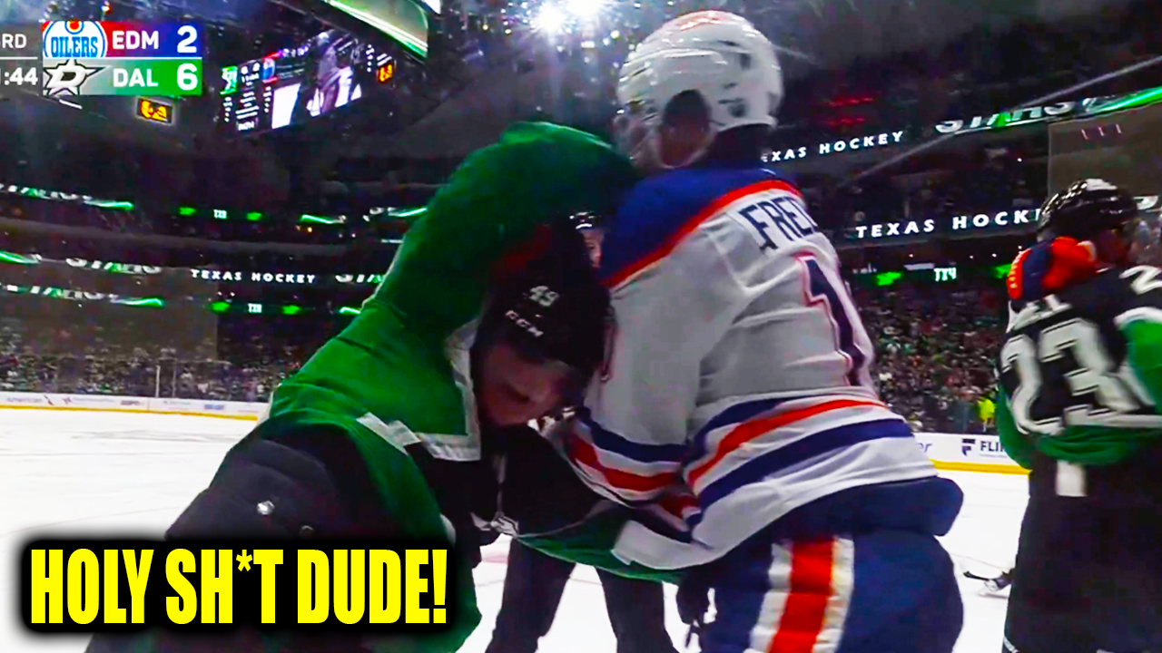 Trent Frederic Justin Hryckowian Fight 3rd Period Scrum | Dallas Stars vs Oilers 2026 Highlights