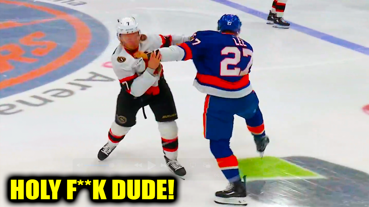 Brady Tkachuk Anders Lee Fight Scrap | New York Islanders vs Ottawa Senators 2026 Highlights
