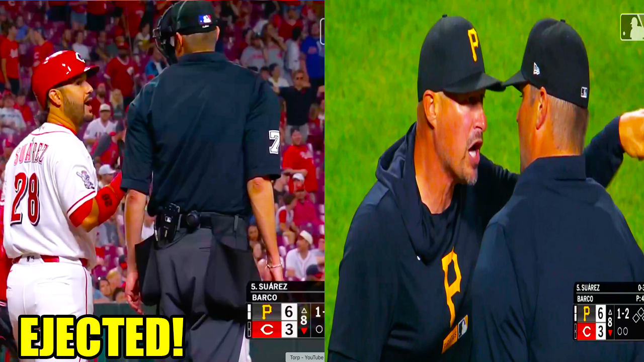 Eugenio Suárez Walks Off on No Swing Call, Don Kelly Ejected | Pirates vs Reds 2026 Highlights