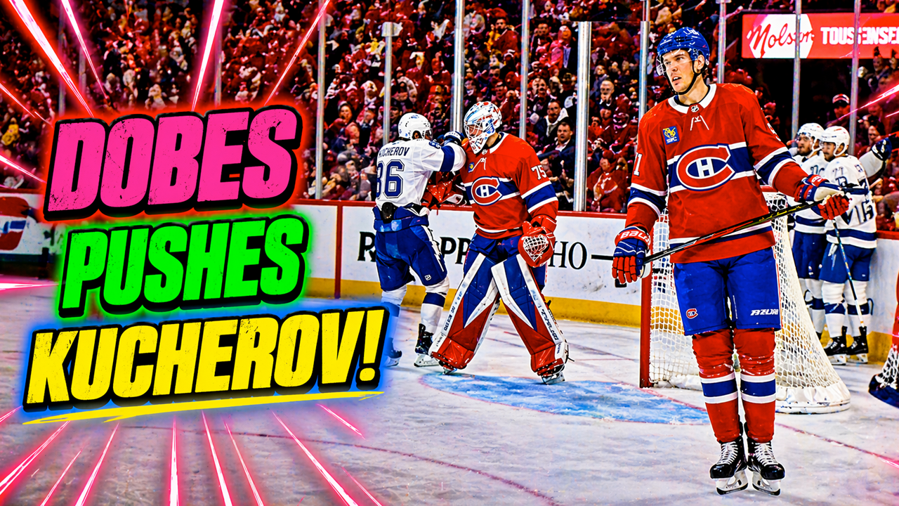 Jakub Dobes Pushes Nikita Kucherov & Erik Cernak Fight | Canadiens vs Lightning 2026 Highlights
