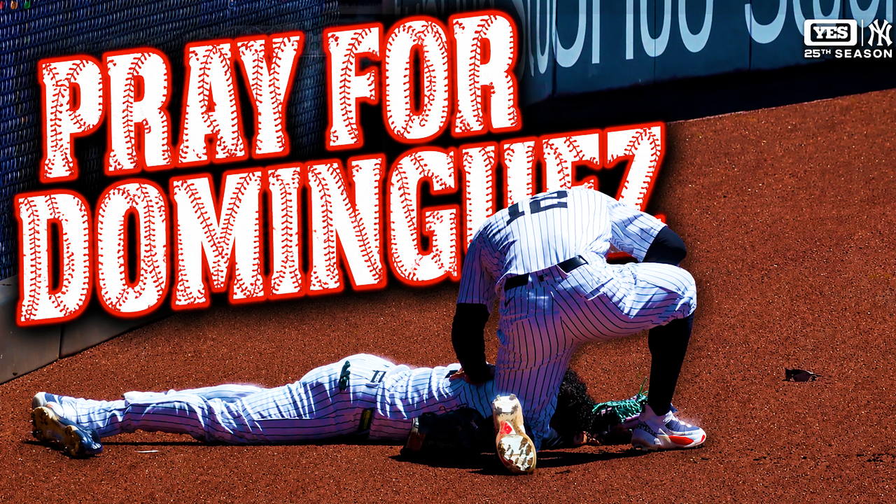 Jasson Dominguez Injury makes a tremendous catch but leaves the game on a cart after hitting the wall HARD | New York Yankees vs Texas Rangers 2026 Highlights