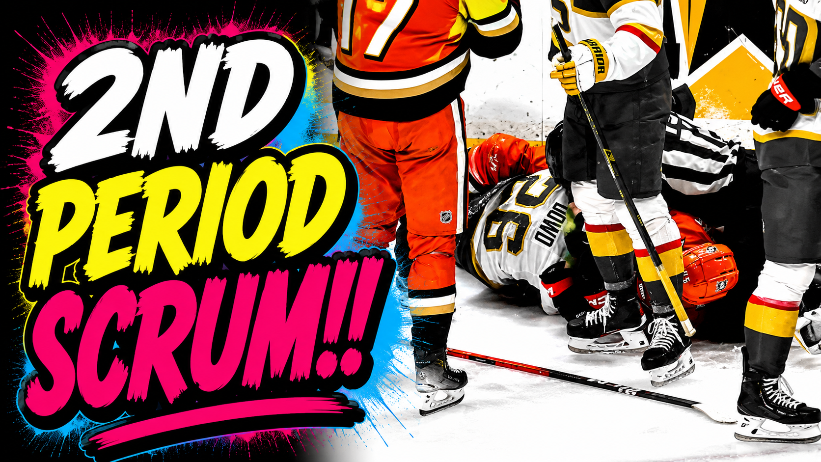 Nic Dowd & Beckett Sennecke Scrap – Golden Knights vs Ducks End of 2nd Fight Scrum