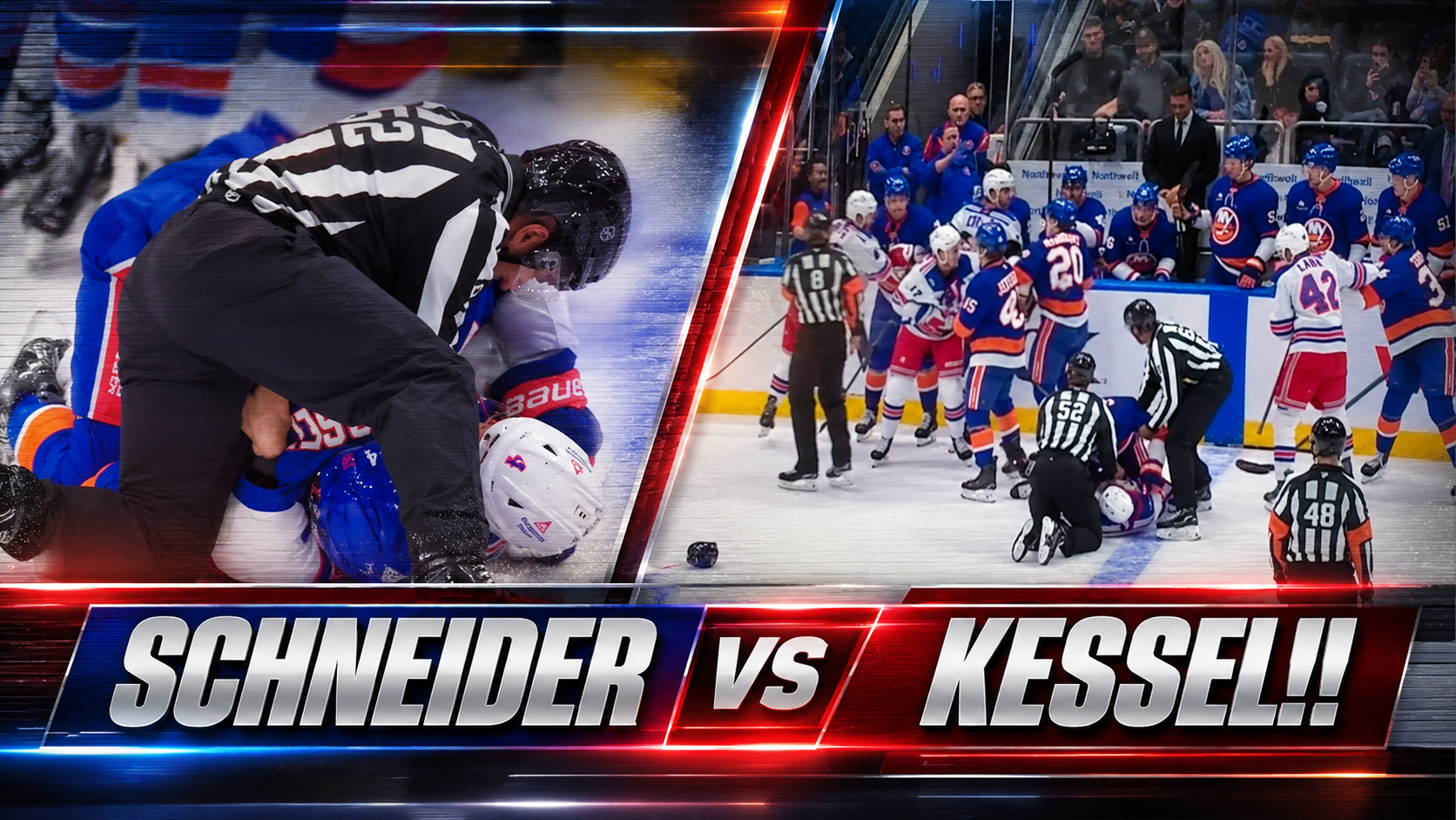 Braden Schneider Matthew Kessel Fight Scrap | New York Rangers vs New York Islanders 2026 Highlights