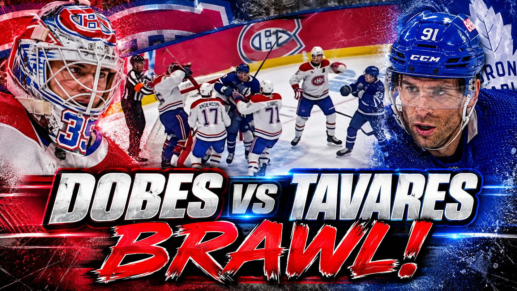 John Tavares Jakub Dobes Fight Scrum | Toronto Maple Leafs vs Montreal Canadiens 2026 Highlights