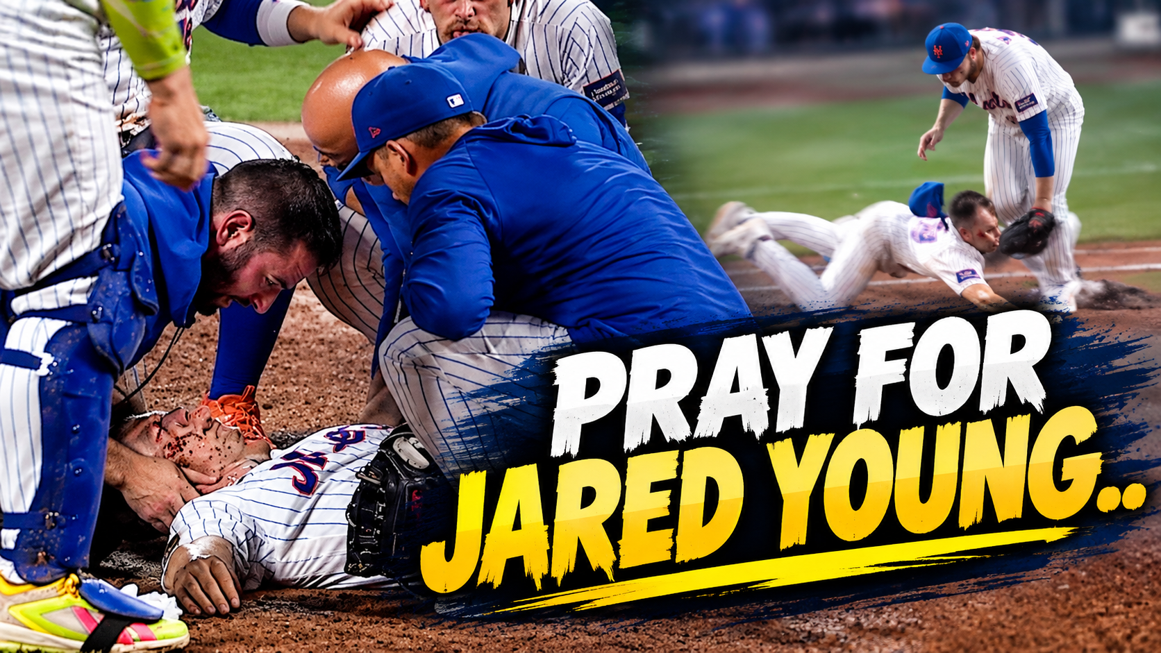 Jared Young Injury Nolan McLean Collision, Carted Off Field | Mets vs Phillies 2026 Highlights
