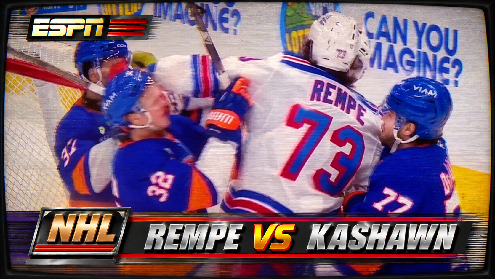 Matt Rempe Kashawn Aitcheson Fight Scrum | New York Rangers vs New York Islanders 2026 Highlights