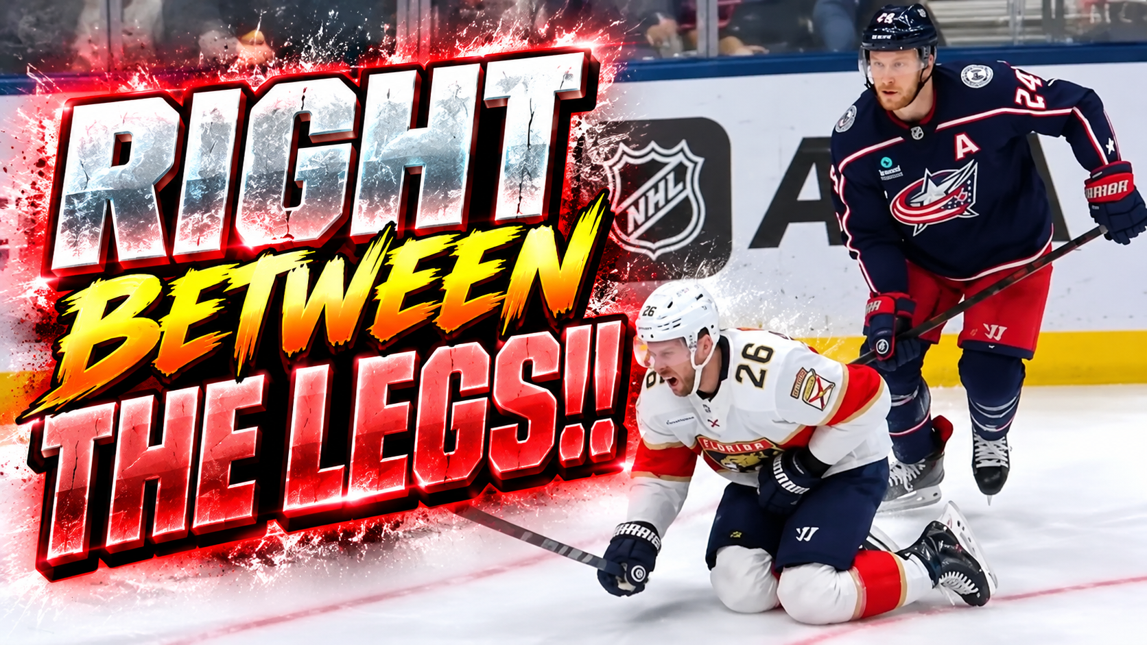 Matthieu Olivier slashing Uvis Balinskis between the legs | Panthers vs Blue Jackets 2026 Highlights