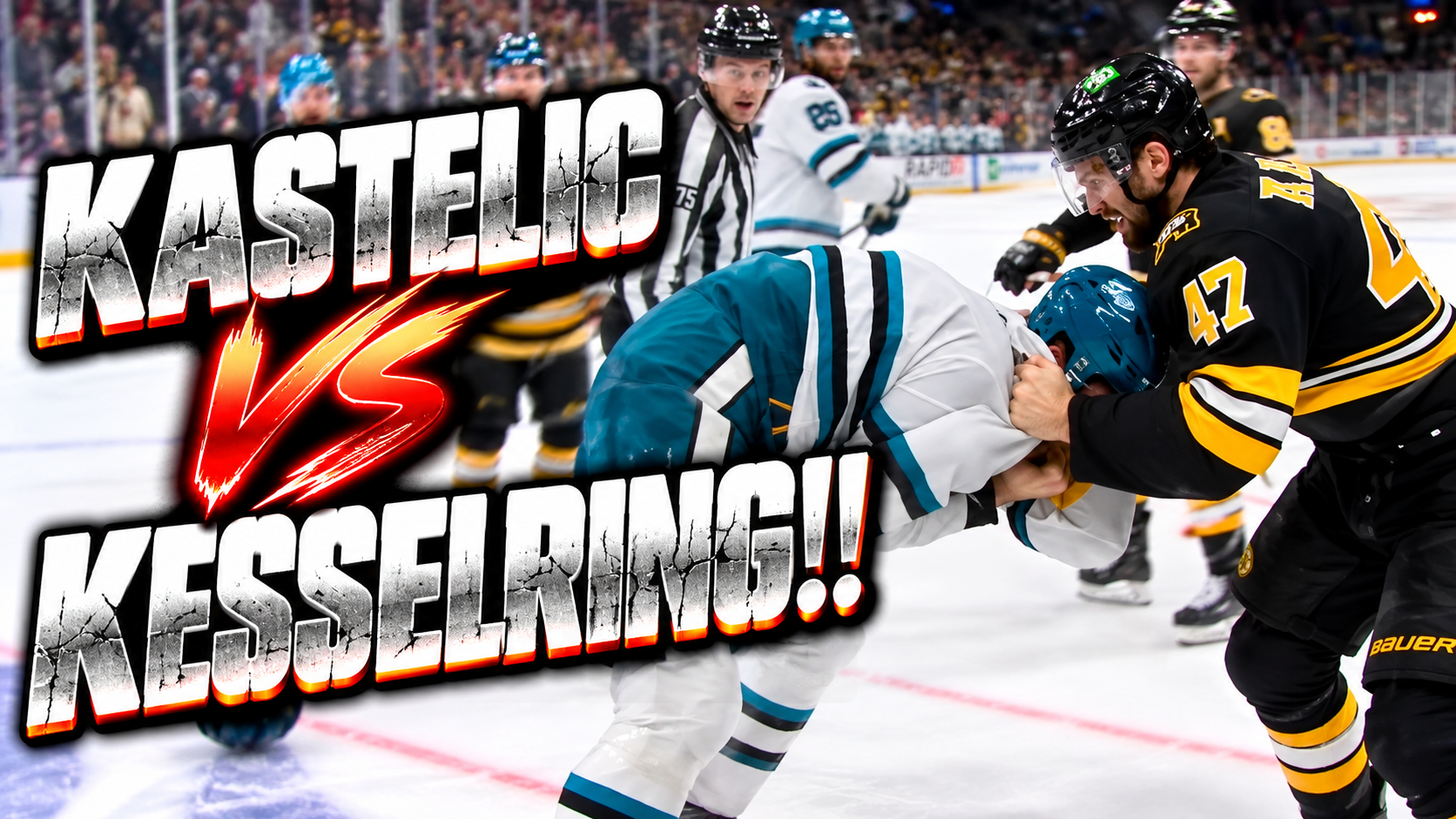 Mark Kastelic Michael Kesselring Fight Scrap After BIG Hit | Sharks vs Bruins 2026 Highlights