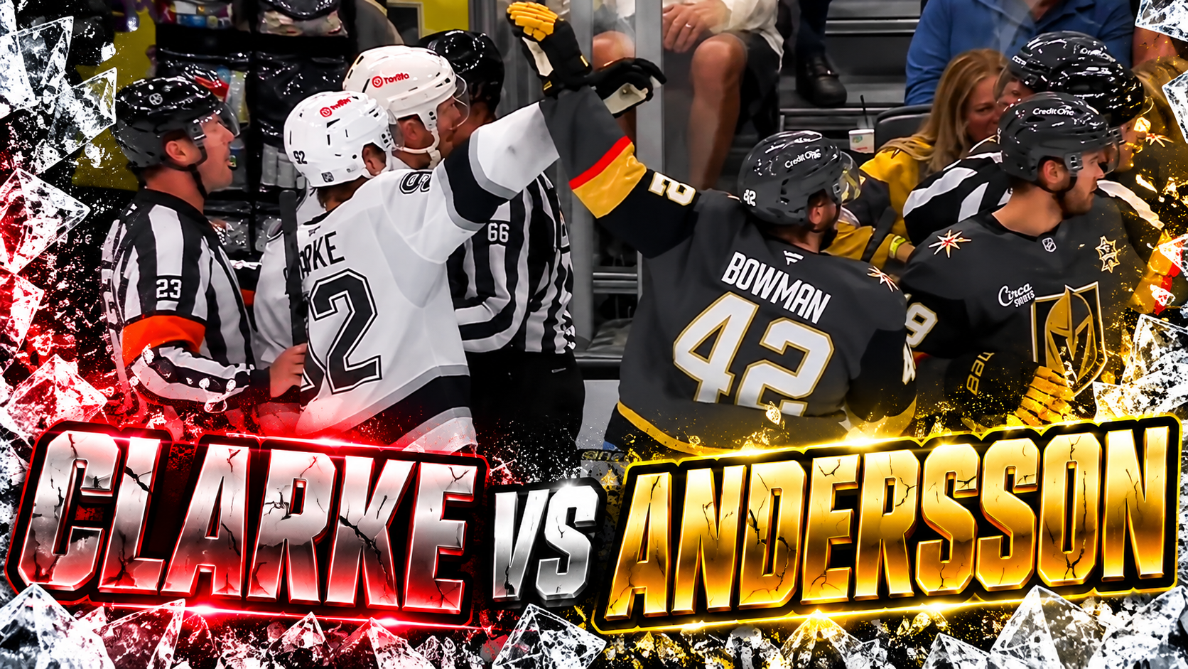 Brandt Clarke got into it with Rasmus Andersson while heading off, and Joel Edmundson came OFF THE BENCH and went after Andersson | Golden Knights vs LA Kings 2026 Highlights