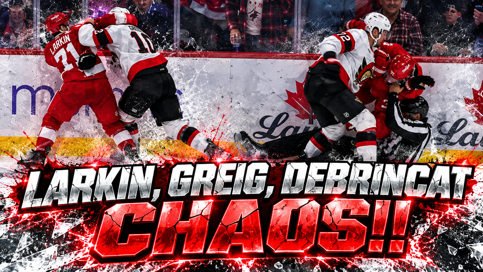Dylan Larkin Ridly Greig Fight For Hit on Alex Debrincat | Red Wings vs Senators 2026 Highlights