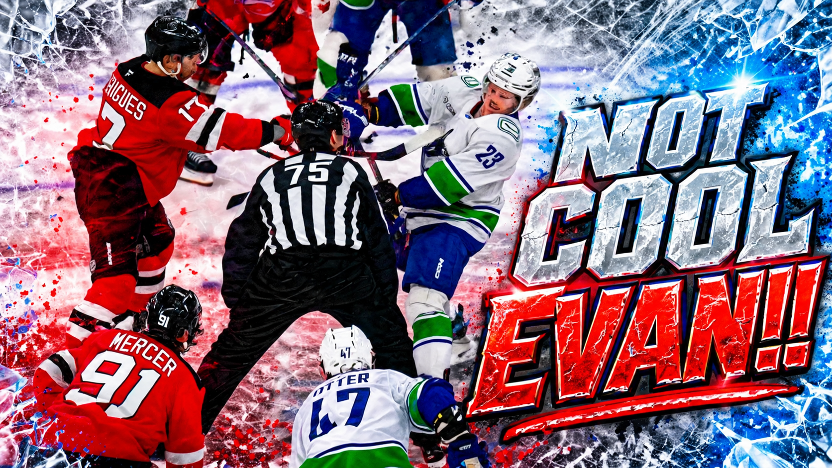 Evan Rodrigues High Sticking Marco Rossi Injury in Throat | Devils vs Canucks 2026 Highlights