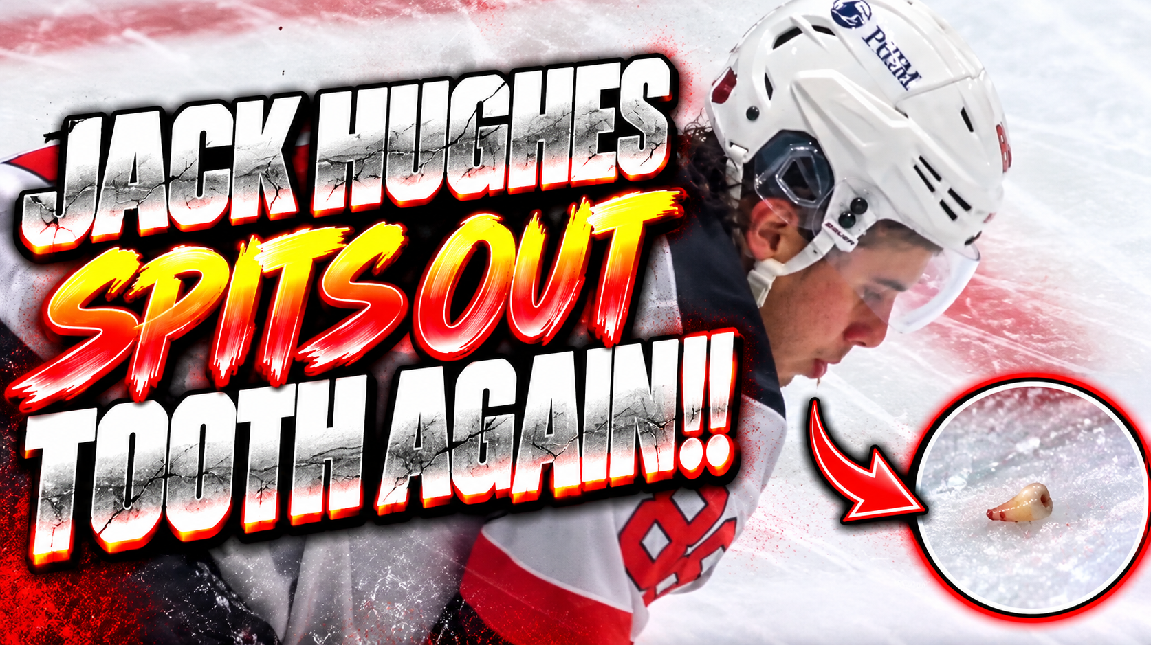 Jack Hughes Injury Spits Out Tooth from High Stick by Justin Hryckowian | Stars vs Devils 2026 Highlights