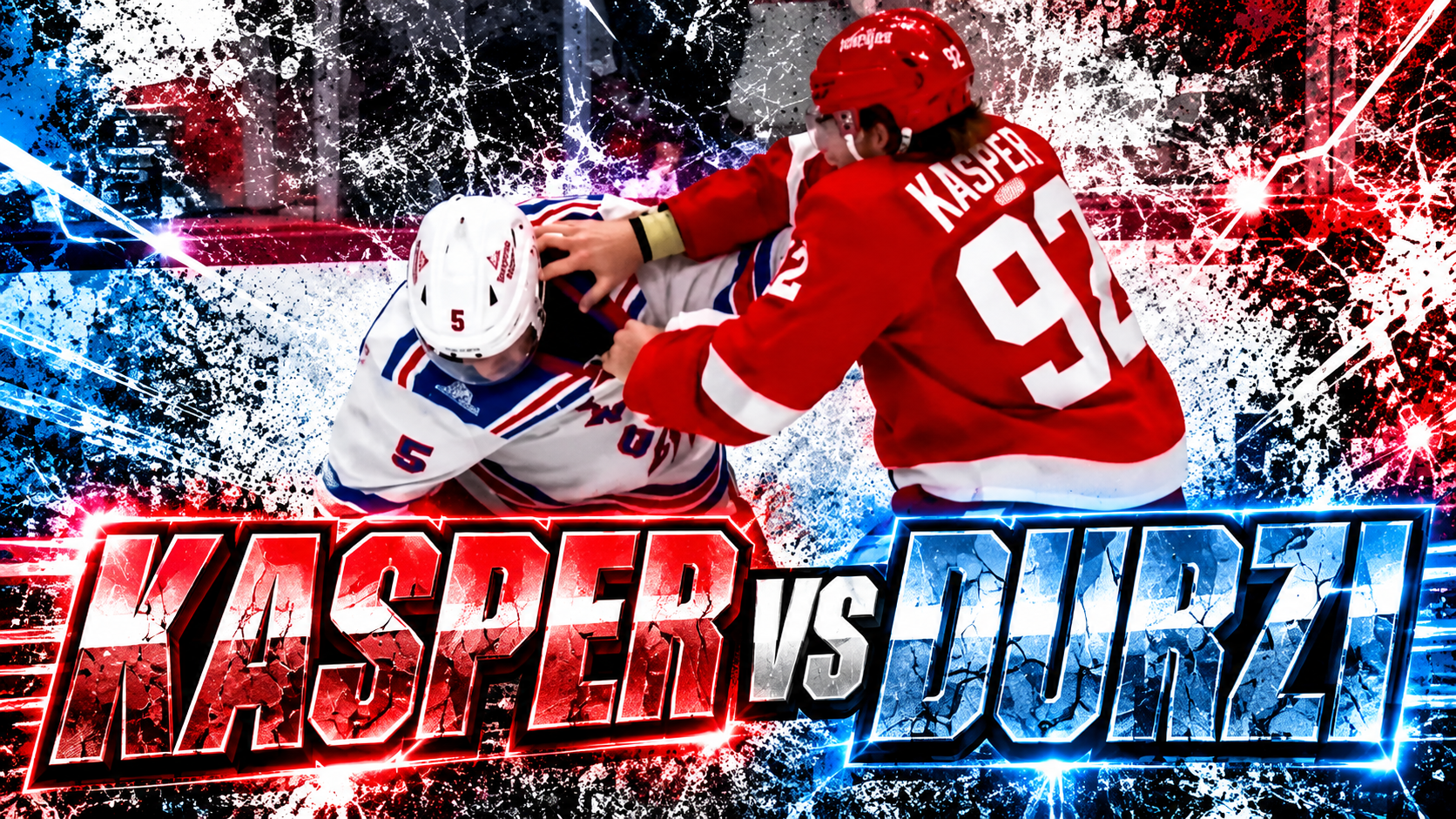 Marco Kasper Sean Durzi Fight Scrap | New York Rangers vs Detroit Red Wings 2026 Highlights