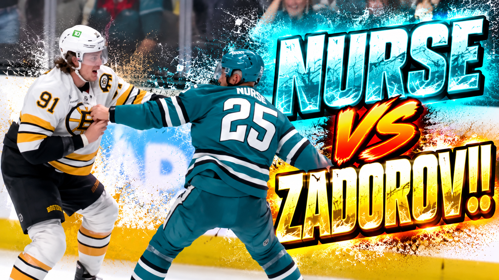 Darnell Nurse Nikita Zadorov Fight Scrap | San Jose Sharks vs Boston Bruins 2026 Highlights