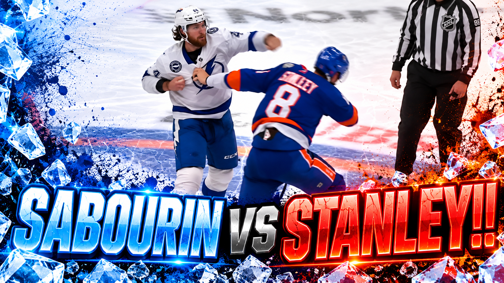 Scott Sabourin Logan Stanley Fight Scrap | New York Islanders vs Lightning 2026 Highlights